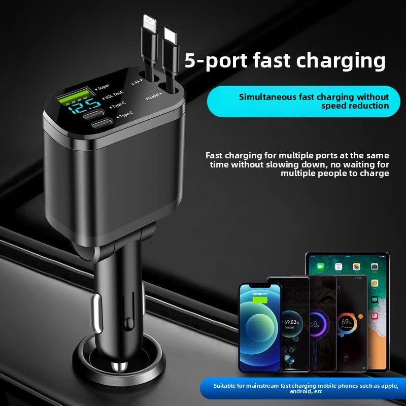 Retractable Car Charger 120W
