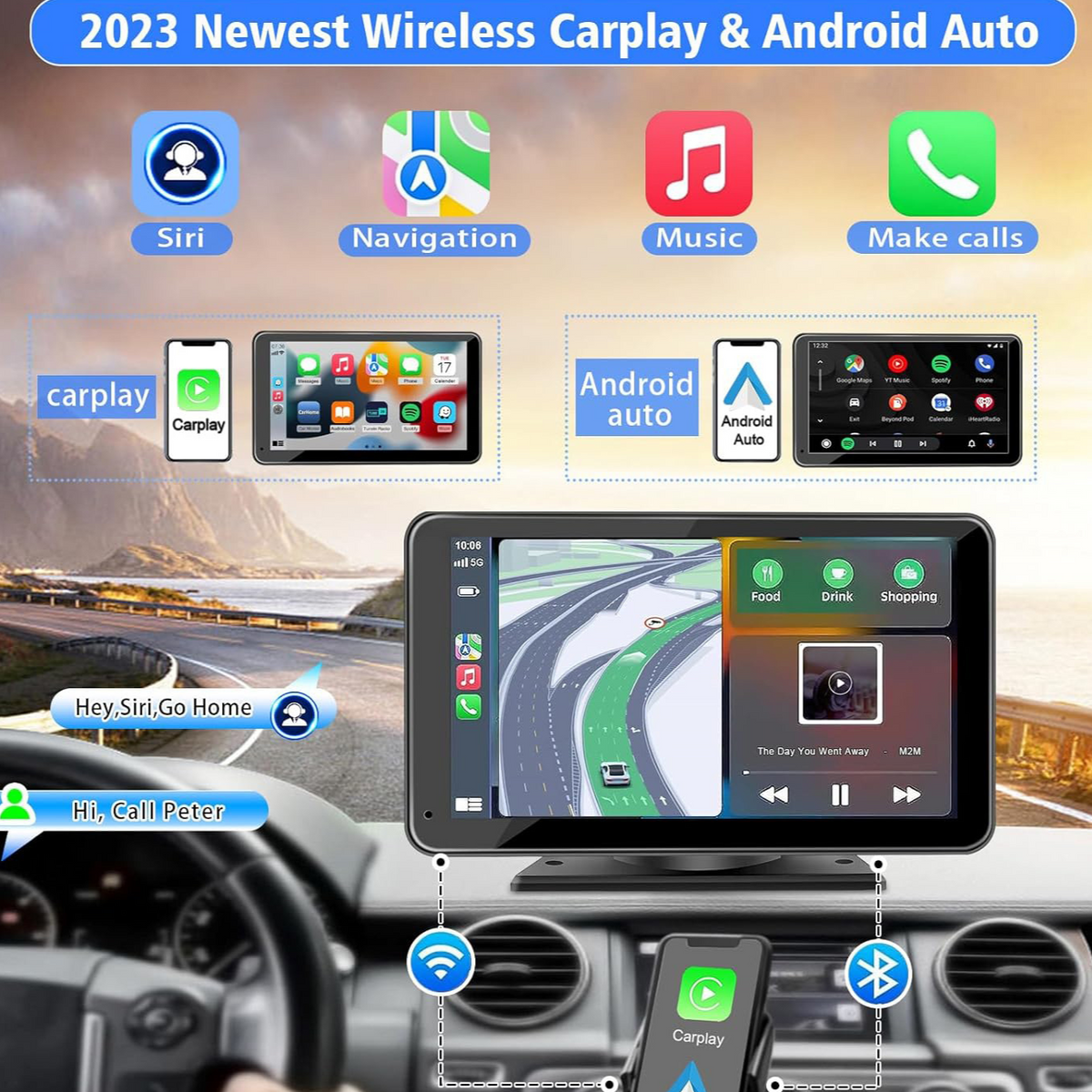 Wireless CarPlay & Android Auto Screen