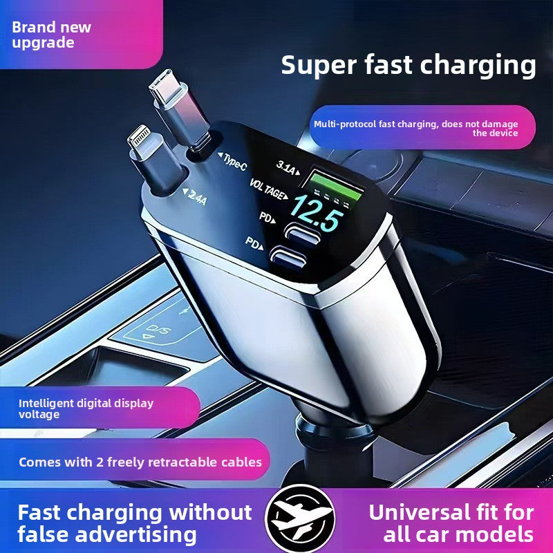 Retractable Car Charger 120W