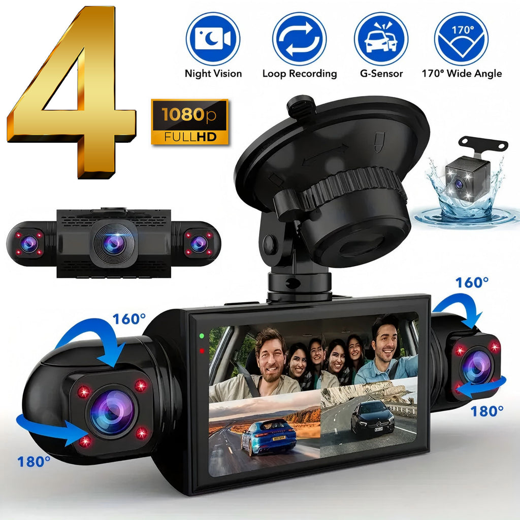 4-Channel Car Dash Cam