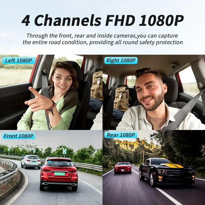 4-Channel Car Dash Cam