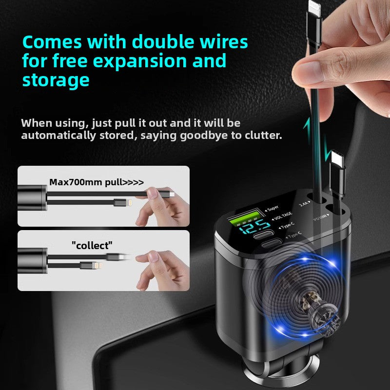 Retractable Car Charger 120W